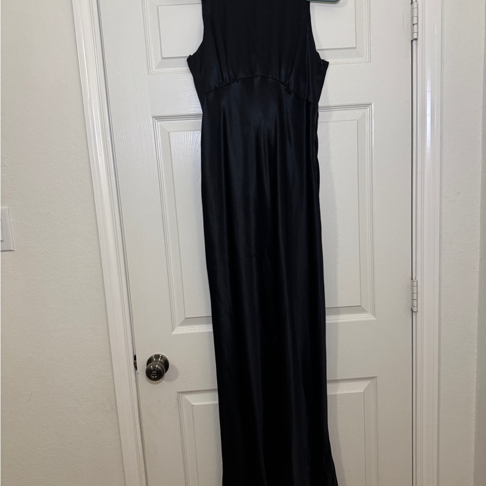 Vintage Black Satin Dress